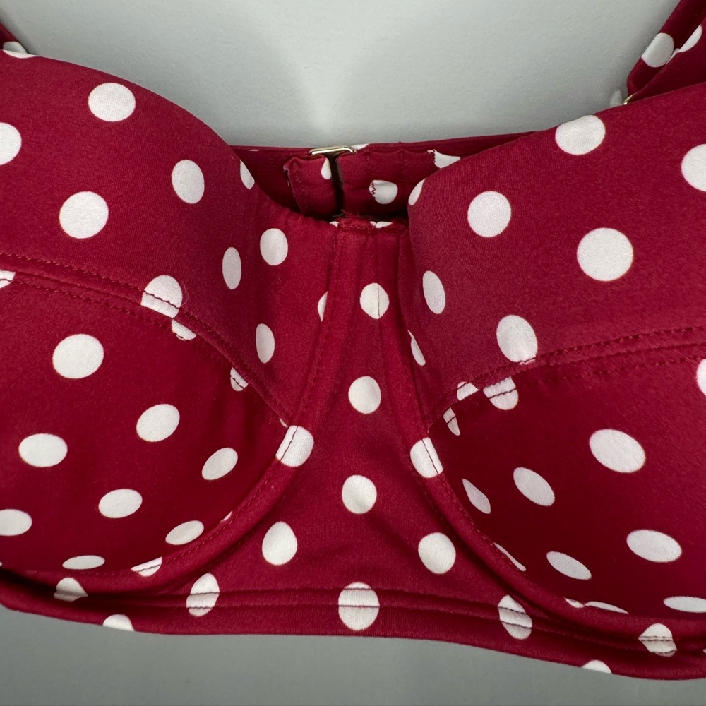Adore Me NWT Vivien Contour retro polka dot bikini top 38D - Picture 3 of 10